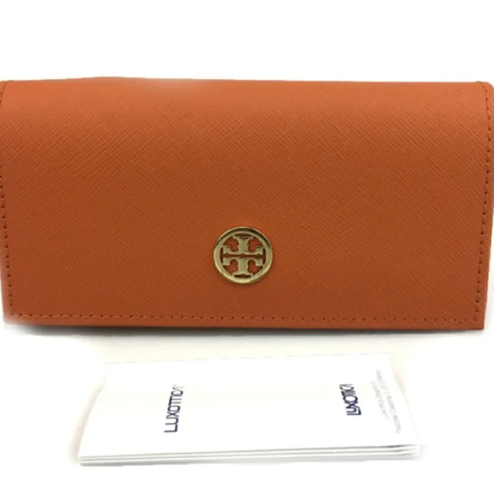 Tory Burch‎ Orange Logo Leather Sunglass Eyeglass Hard Case